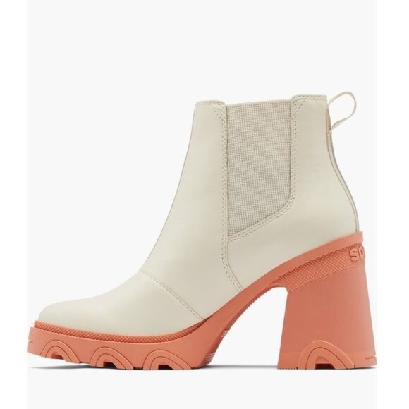 SOREL Brex Waterproof Platform Block Heel Chelsea Bootie in Ivory Size 9.5 - Picture 11 of 13